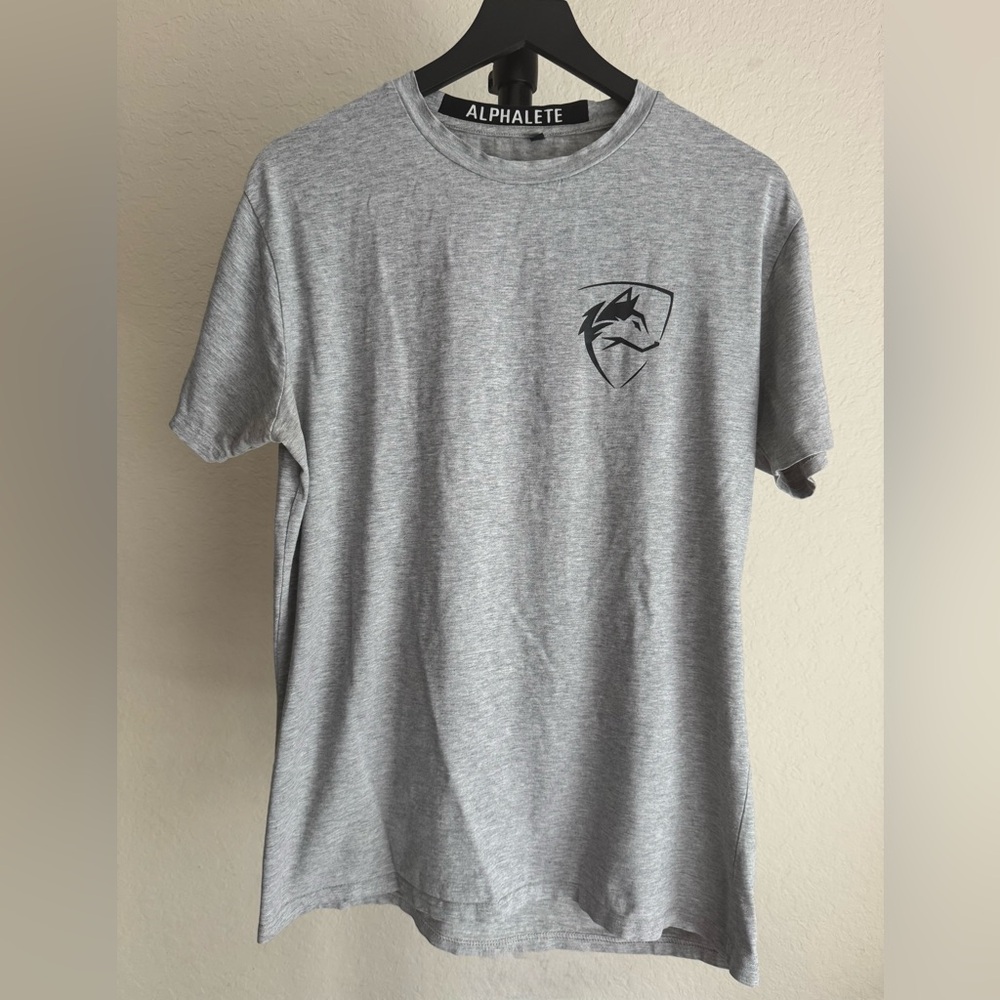 Alphalete T-shirt Men's Large Gray Performance Fit Short Sleeve